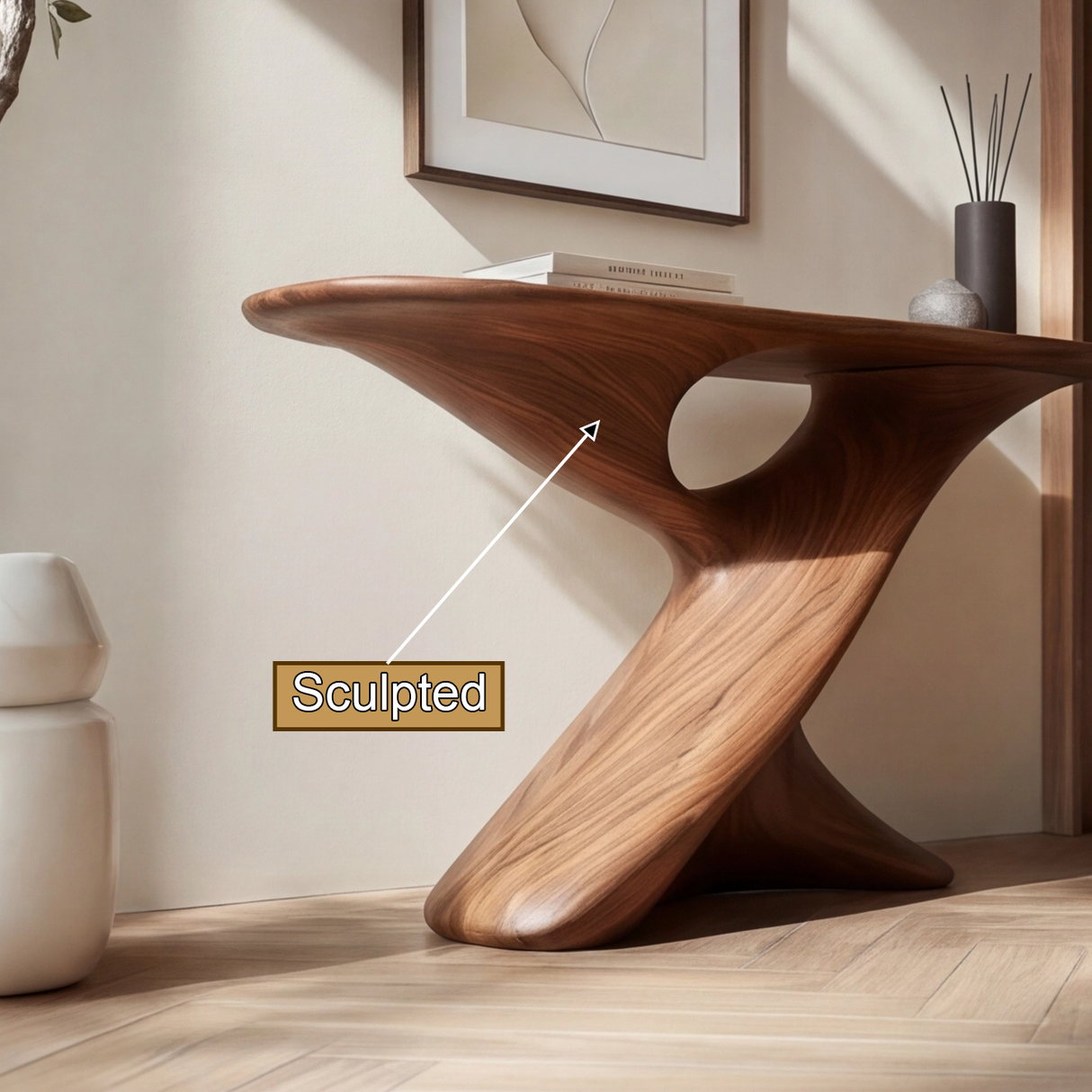 Zephryn Sculpted Solid Wood Console Table - Timberustic Console Table