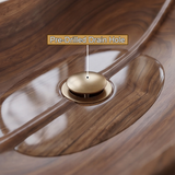 Zephyra Handcrafted Solid Wood Leaf Vessel Sink