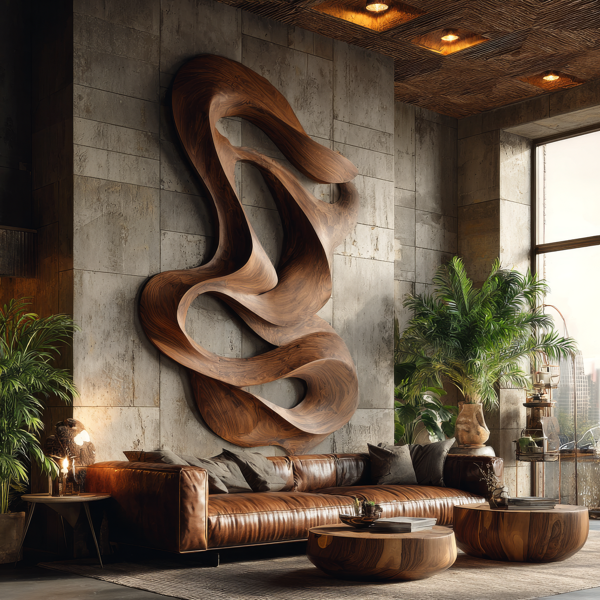 Zephyrion Sculpted Solid Wood Wall Art