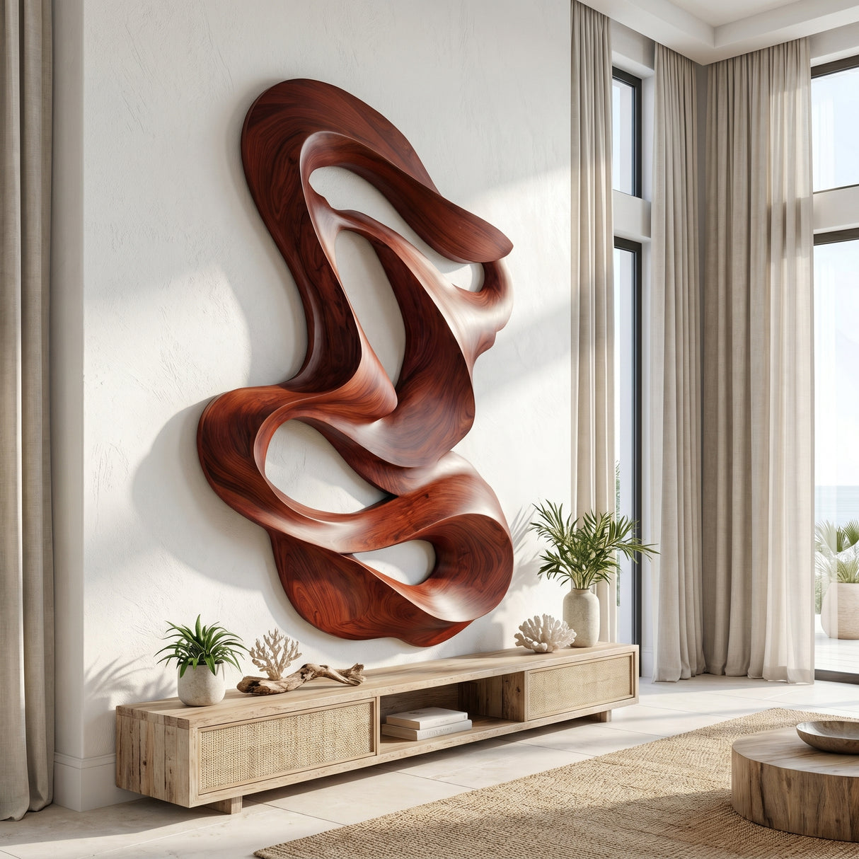 Zephyrion Sculpted Solid Wood Wall Art