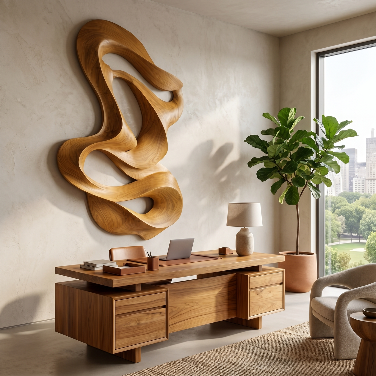 Zephyrion Sculpted Solid Wood Wall Art