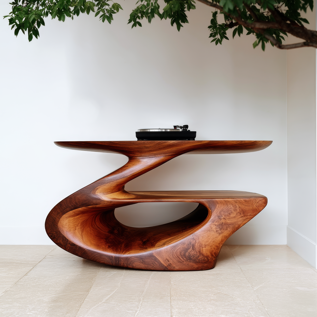 Zephyros Handcrafted Solid Wood Record Player Stand SPA025623 - Timberustic Record Player Stand With Storage