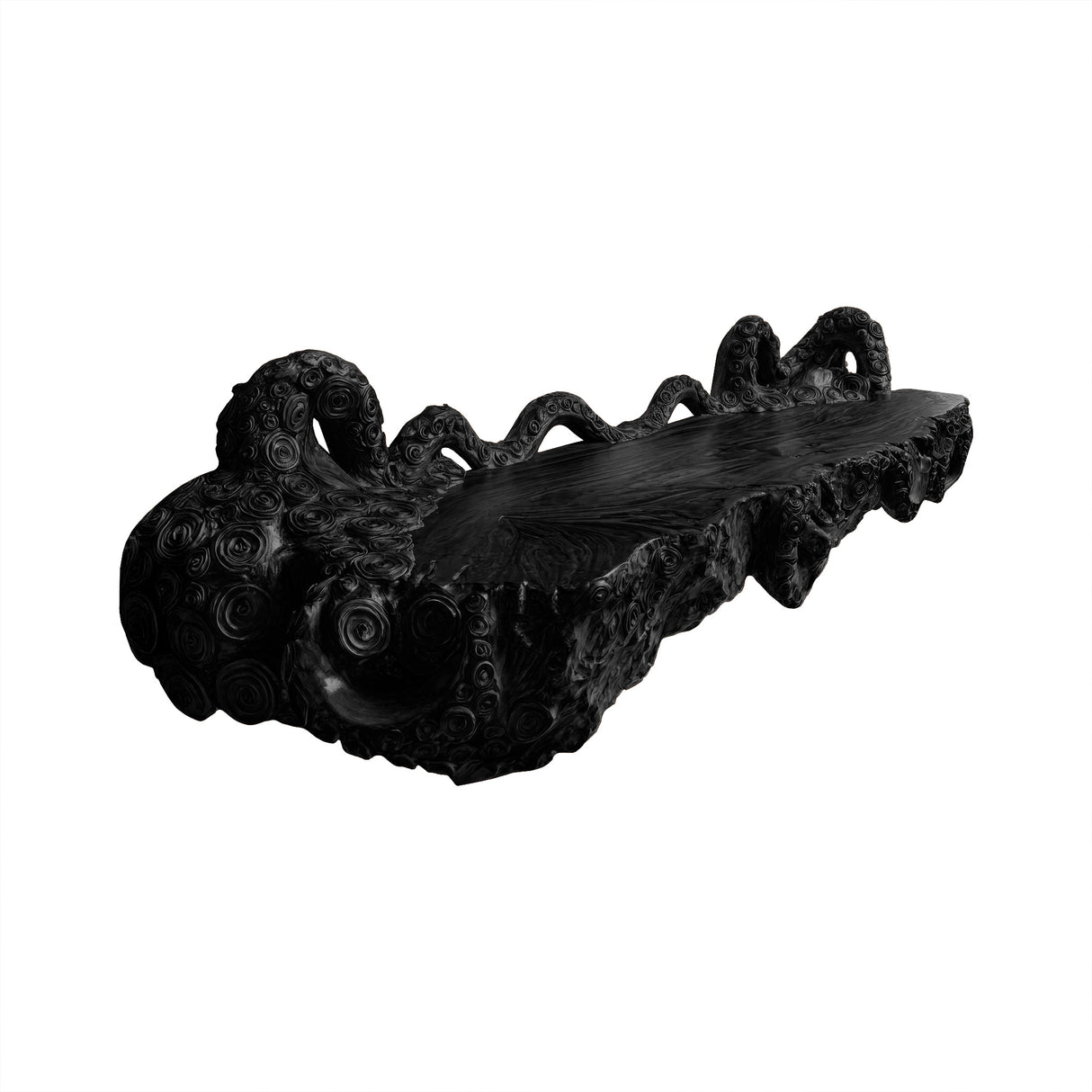 Zephyros Octopus Form Sculpted Solid Wood Floating Bathroom Vanity Black - Timberustic Floating Bathroom Vanity