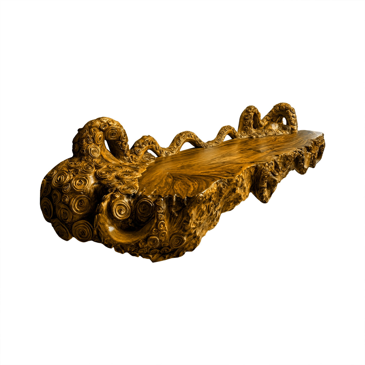 Zephyros Octopus Form Sculpted Solid Wood Floating Bathroom Vanity Teak - Timberustic Floating Bathroom Vanity