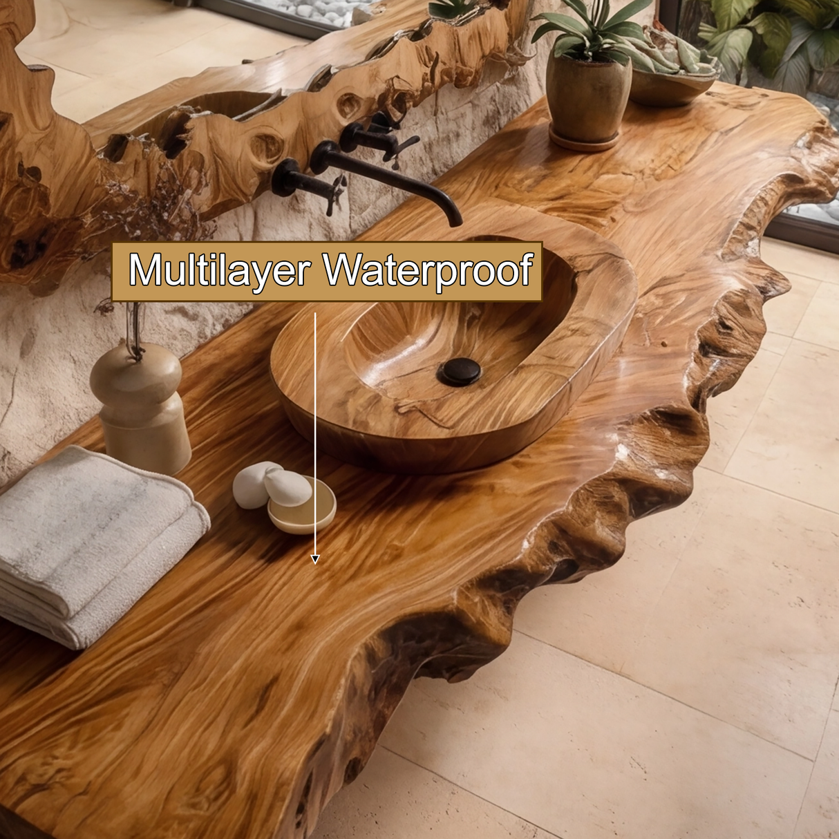 Zerano Live Edge Solid Wood Floating Bathroom Vanity SPA304290 - Timberustic Floating Bathroom Vanity