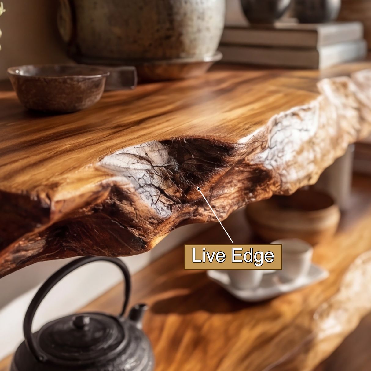 Zerano Live Edge Solid Wood Floating Shelf SPA652349 - Timberustic Floating Shelf