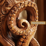 Zerano Sculpted Solid Wood Pedestal Stand - Timberustic Pedestal Stand