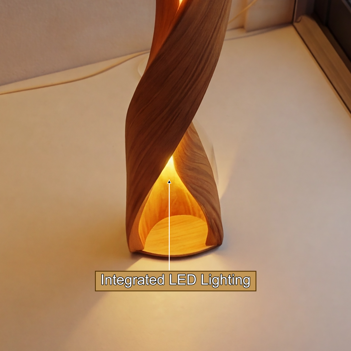Zerathis Sculpted Integrated LED Wood Floor Lamp - Timberustic Floor Lamp