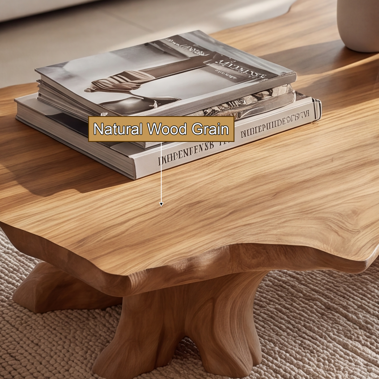 Zerathis Sculpted Solid Wood Coffee Table SPA264534 - Timberustic Coffee Table