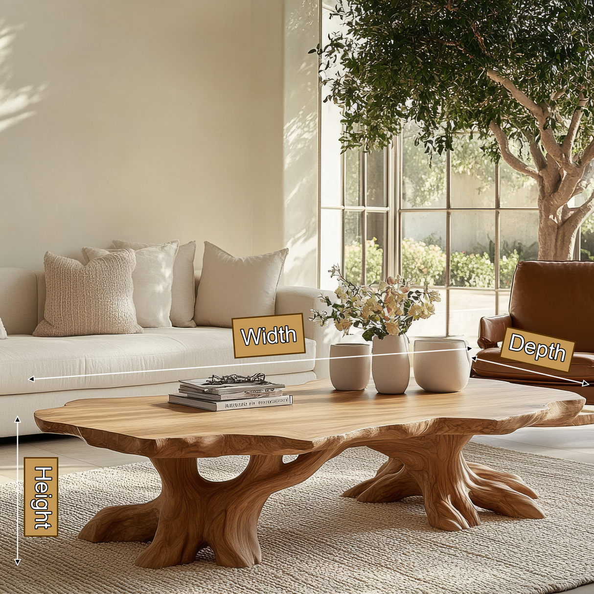 Zerathis Sculpted Solid Wood Coffee Table SPA264534 - Timberustic Coffee Table