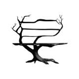 Zerathis Sculpted Solid Wood Console Table with Shelves Black - Timberustic Console Table with Shelves