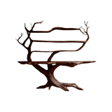 Zerathis Sculpted Solid Wood Console Table with Shelves Dark Walnut - Timberustic Console Table with Shelves