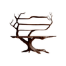 Zerathis Sculpted Solid Wood Console Table with Shelves Dark Walnut - Timberustic Console Table with Shelves