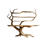 Zerathis Sculpted Solid Wood Console Table with Shelves Natural Oak - Timberustic Console Table with Shelves