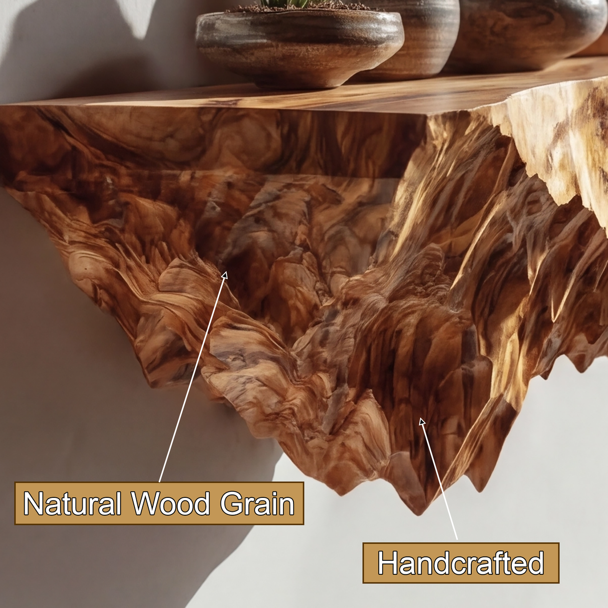 Zeravik Live Edge Solid Wood Mountain Floating Shelf SPA454538 - Timberustic Floating Shelf