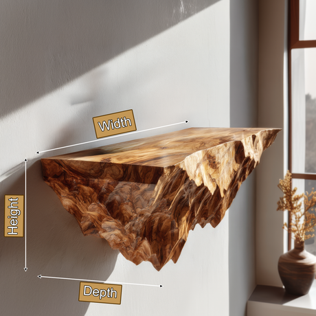 Zeravik Live Edge Solid Wood Mountain Floating Shelf SPA454538 - Timberustic Floating Shelf
