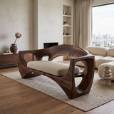 Zeravon Handcrafted Solid Wood Sofa Dark Walnut - Timberustic Sofa