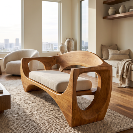 Zeravon Handcrafted Solid Wood Sofa Teak - Timberustic Sofa