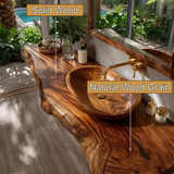 Zeravon Live Edge Solid Wood Floating Bathroom Vanity SPA751828 - Timberustic Floating Bathroom Vanity