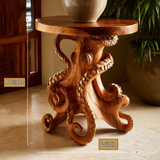 Zeravon Sculpted Solid Wood Pedestal Stand SPA782134