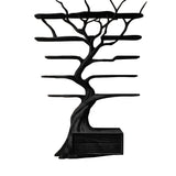 Zeravorn Sculpted Solid Wood Tree Bookshelf with Drawers Black - Timberustic Tree Bookshelf