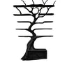 Zeravorn Sculpted Solid Wood Tree Bookshelf with Drawers Black - Timberustic Tree Bookshelf