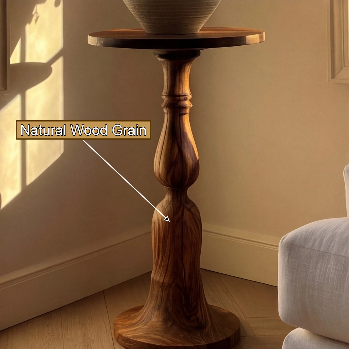 Zeravyn Solid Wood Pedestal Stand - Timberustic Pedestal Stand