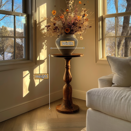 Zeravyn Solid Wood Pedestal Stand - Timberustic Pedestal Stand