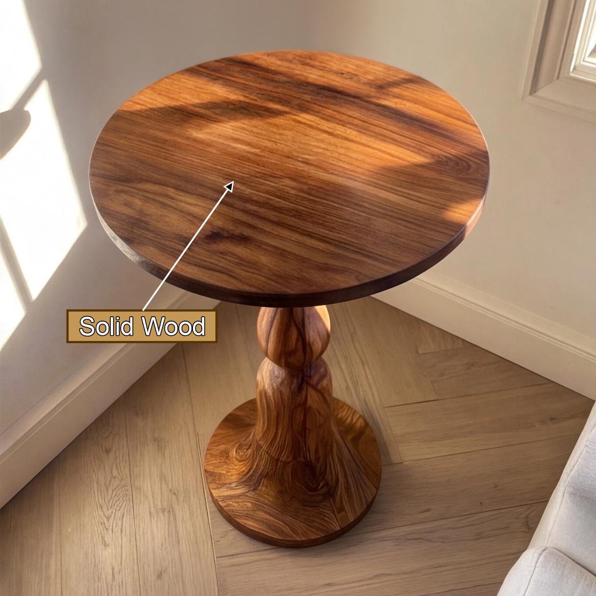 Zeravyn Solid Wood Pedestal Stand - Timberustic Pedestal Stand