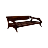 Zereth Sculpted Solid Wood Sofa Dark Walnut - Timberustic Sofa