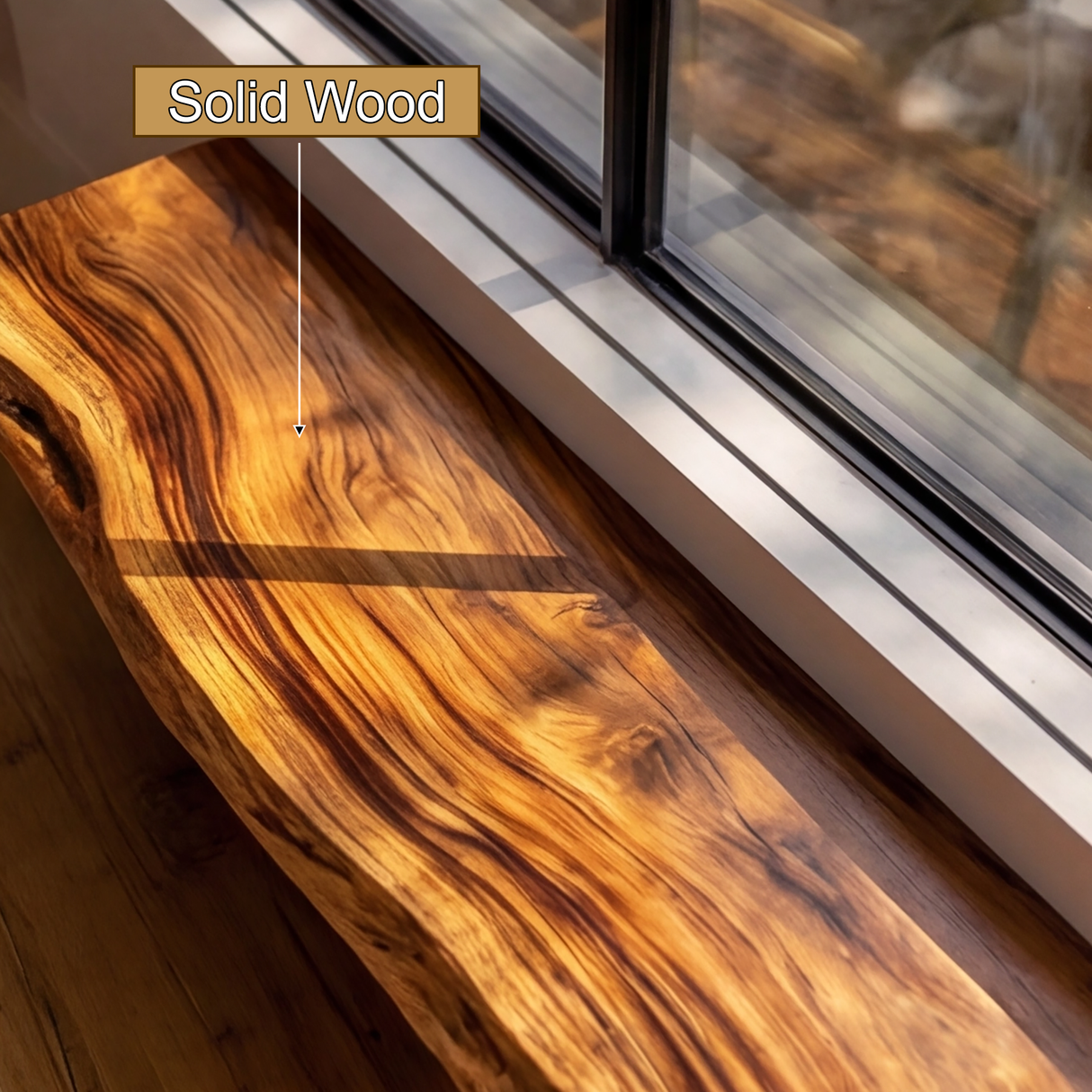 Zerion Live Edge Solid Wood Floating Shelf SPA324936 - Timberustic Floating Shelf