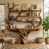 Zerith Sculpted Solid Wood Console Table with Shelves - Timberustic Console Table with Shelves