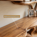 Zerith Sculpted Solid Wood Console Table with Shelves - Timberustic Console Table with Shelves
