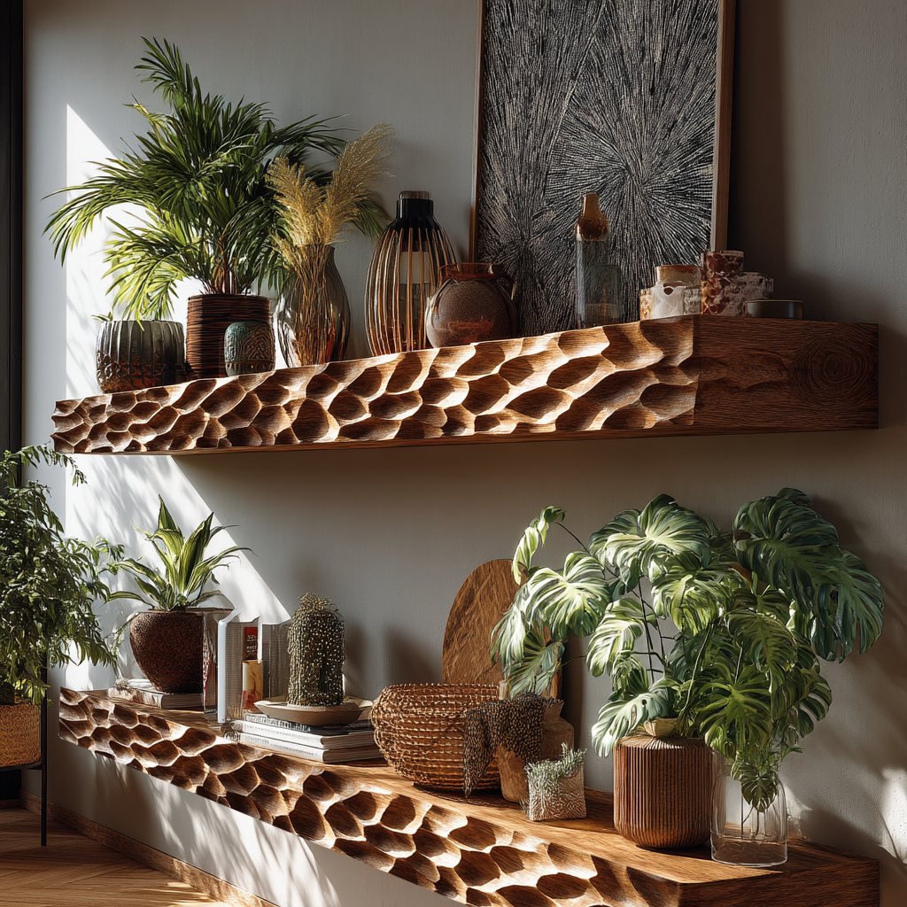 Zerith Sculpted Solid Wood Floating Shelf SPA565431 - Timberustic Floating Shelf