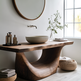 Zerith Sculpted Solid Wood Freestanding Bathroom Vanity - Timberustic Freestanding Bathroom Vanity