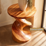 Zerith Sculpted Solid Wood Pedestal Stand - Timberustic Pedestal Stand