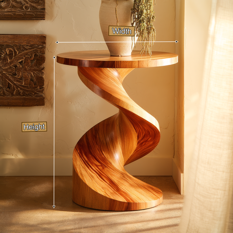 Zerith Sculpted Solid Wood Pedestal Stand - Timberustic Pedestal Stand