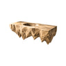 Zerith Sculptural Solid Wood Floating Bathroom Vanity with Integrated Sink Natural Oak - Timberustic Floating Bathroom Vanity with Integrated Sink