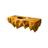 Zerith Sculptural Solid Wood Floating Bathroom Vanity with Integrated Sink Teak - Timberustic Floating Bathroom Vanity with Integrated Sink