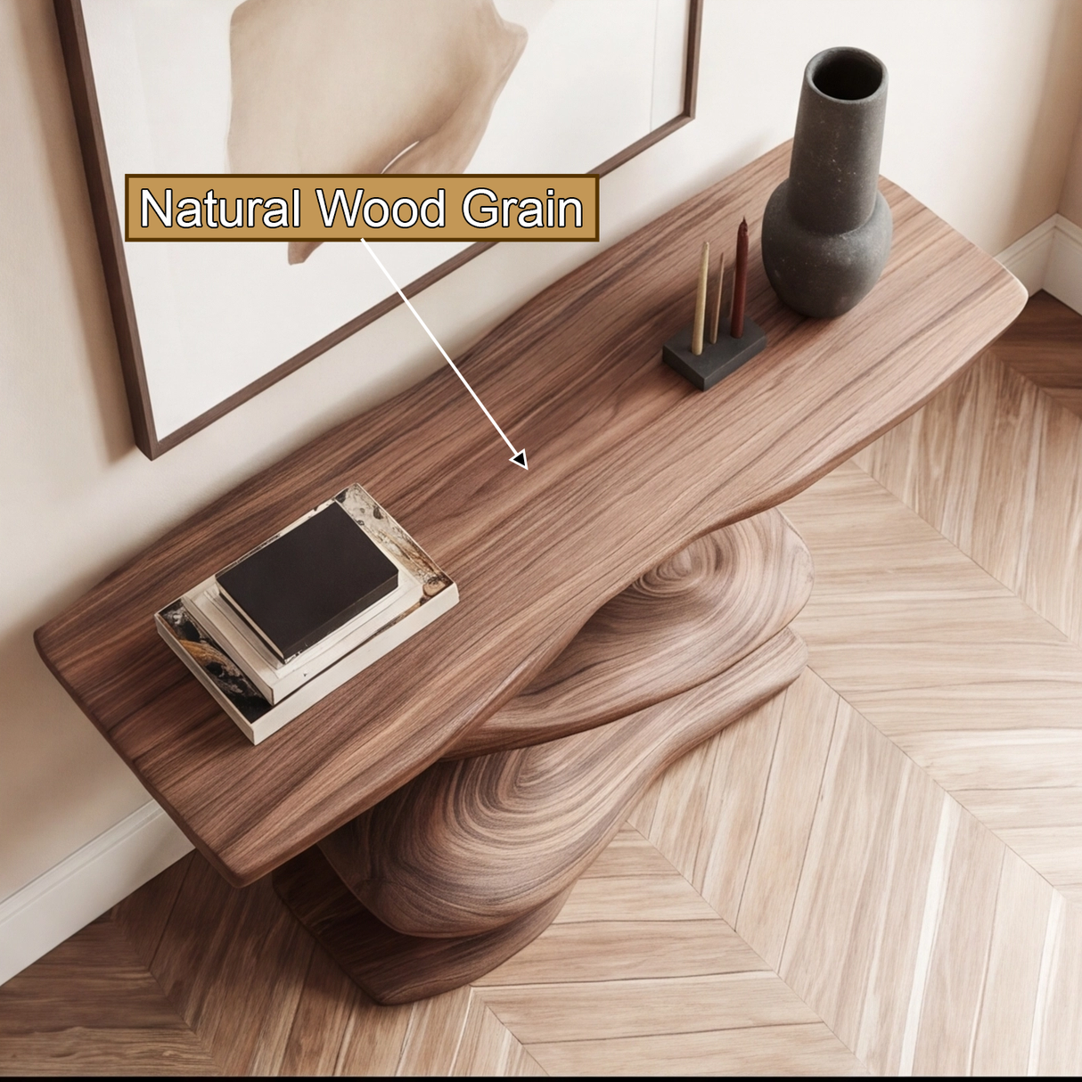 Zerithal Sculpted Solid Wood Console Table - Timberustic Console Table