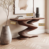 Zerithal Sculpted Solid Wood Console Table - Timberustic Console Table