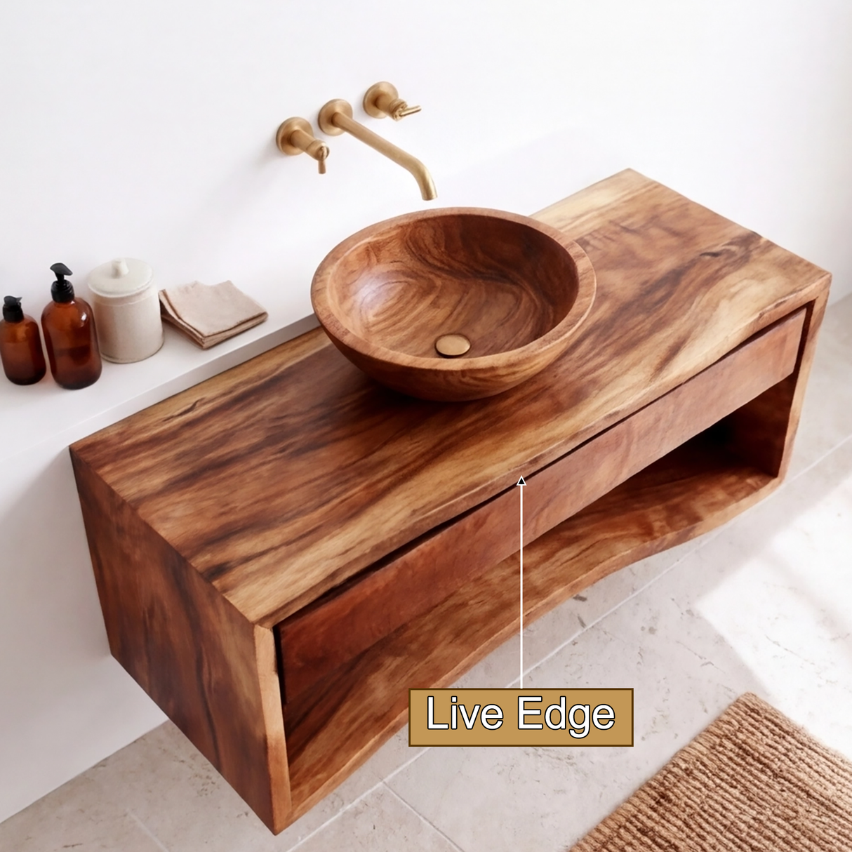 Zerithal Solid Wood Floating Bathroom Vanity with Drawers SPA548618 - Timberustic Floating Bathroom Vanity With Drawers