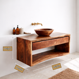 Zerithal Solid Wood Floating Bathroom Vanity with Drawers SPA548618 - Timberustic Floating Bathroom Vanity With Drawers