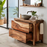 Zerithon Flow Solid Wood Freestanding Bathroom Vanity with Drawers - Timberustic Freestanding Bathroom Vanity with Drawers