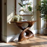 Zerithon Sculpted Solid Wood Console Table - Timberustic Console Table