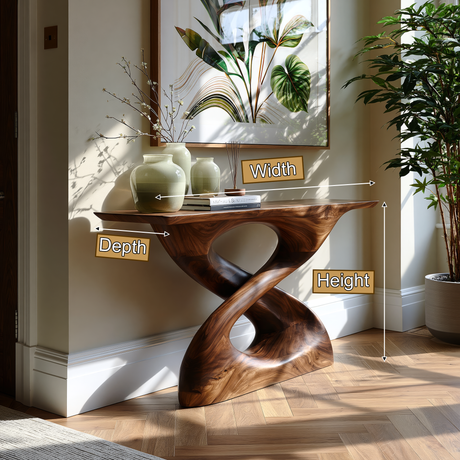 Zerithon Sculpted Solid Wood Console Table - Timberustic Console Table