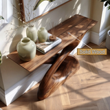 Zerithon Sculpted Solid Wood Console Table - Timberustic Console Table