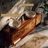 Zerithra Flow Solid Wood Bathroom Vanity with Drawers - Timberustic Freestanding Bathroom Vanity with Drawers
