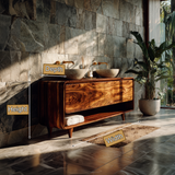 Zerithra Flow Solid Wood Bathroom Vanity with Drawers - Timberustic Freestanding Bathroom Vanity with Drawers