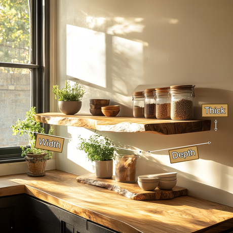 Zerivon Live Edge Solid Wood Floating Shelf SPA526841 - Timberustic Floating Shelf